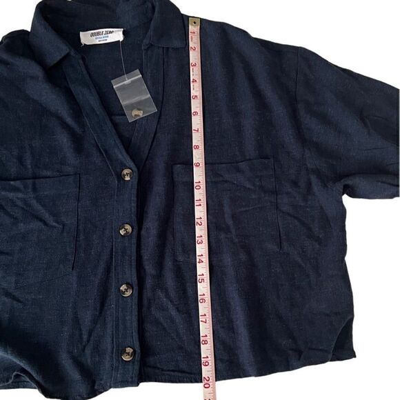 Double Zero Navy Blue and Khaki Linen Button Up Bundle of Tops Size Medium NWT - Picture 5 of 16